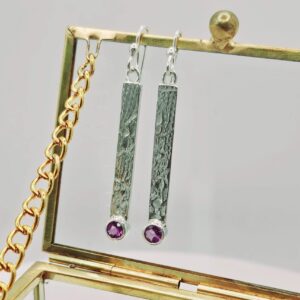 Long Exclamation Earrings – Amethyst
