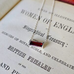 Long Baguette Pendant – Garnet