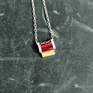 Baguette Pendant – Garnet and Gold