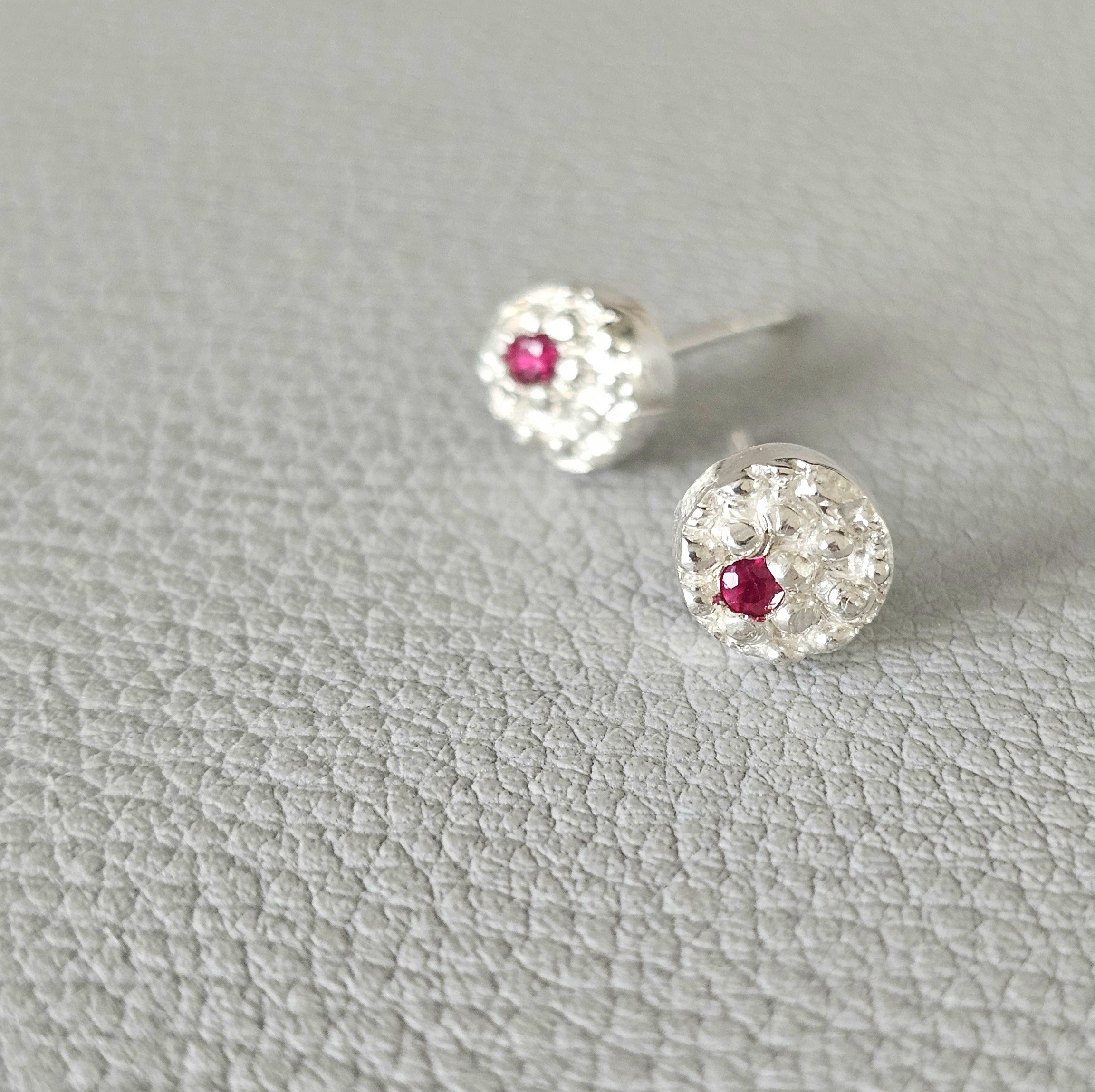 Champagne bubble ruby studs