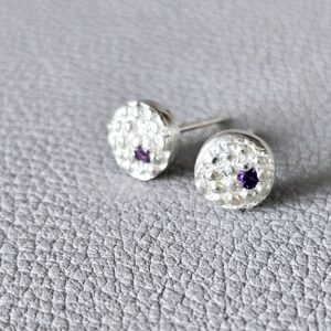 Champagne bubbles amethyst studs