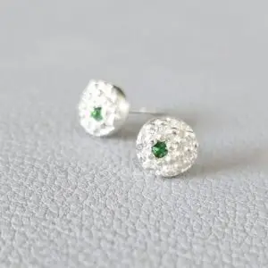 Champagne bubbles Tsavorite garnet studs